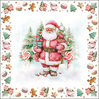 Guardanapo de Papel Decoupage 33x33 33319970 Natal Santa Sweets
