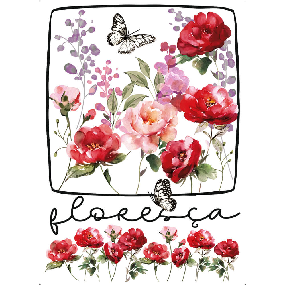 Transfer Têxtil Litoarte 20x27,5cm TTR6L-001 Rosas Vermelhas e Rosas