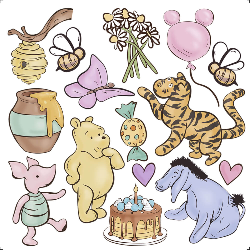 Transfer Têxtil Litoarte 13,5x13,5cm TTQ4-060 Urso Doce Mel Tags