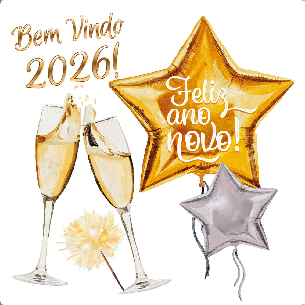 Transfer Têxtil Litoarte 13,5x13,5cm TTQ4-075 Bem Vindo 2026