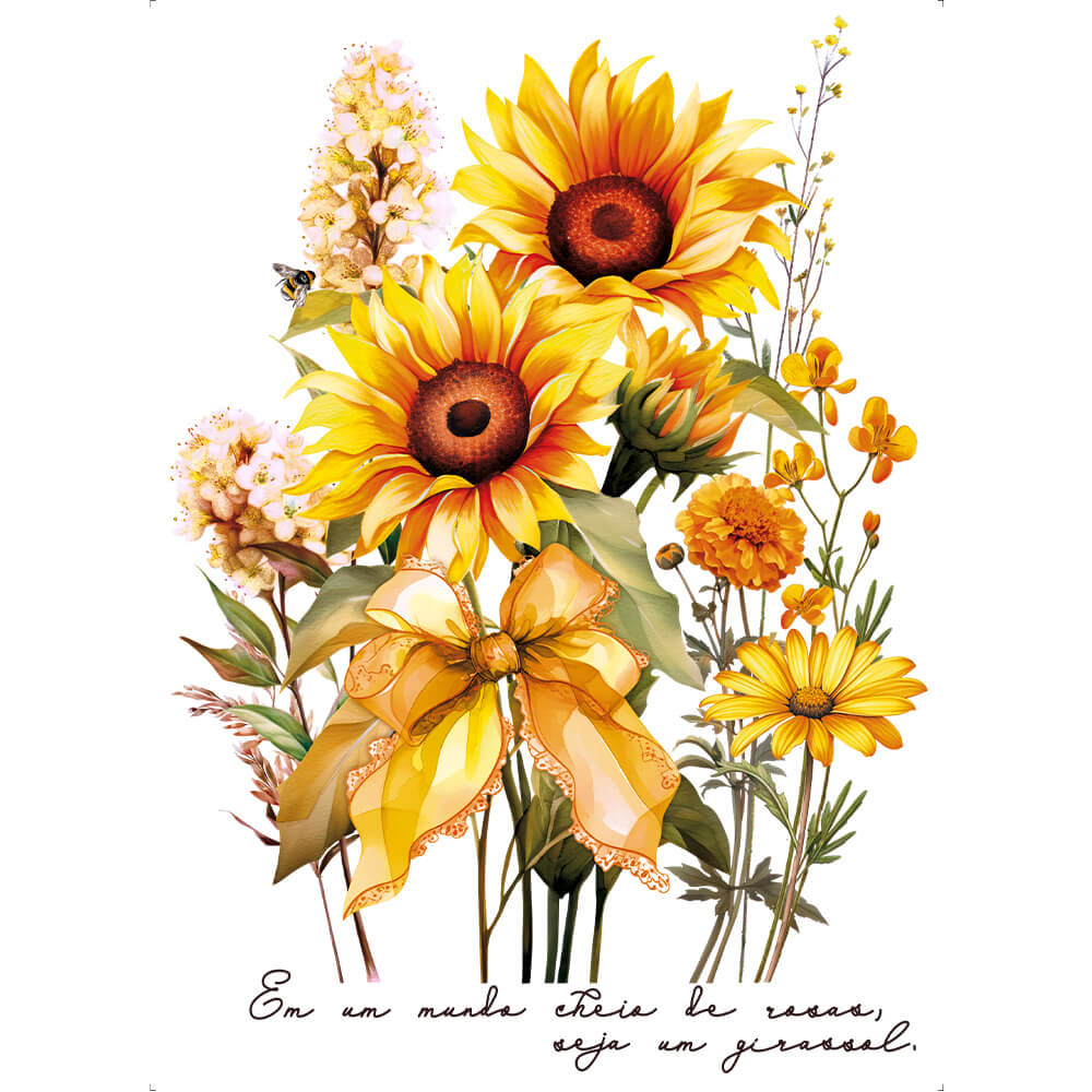 Transfer Têxtil Litoarte 20x27,5cm TTR6L-005 Girassóis