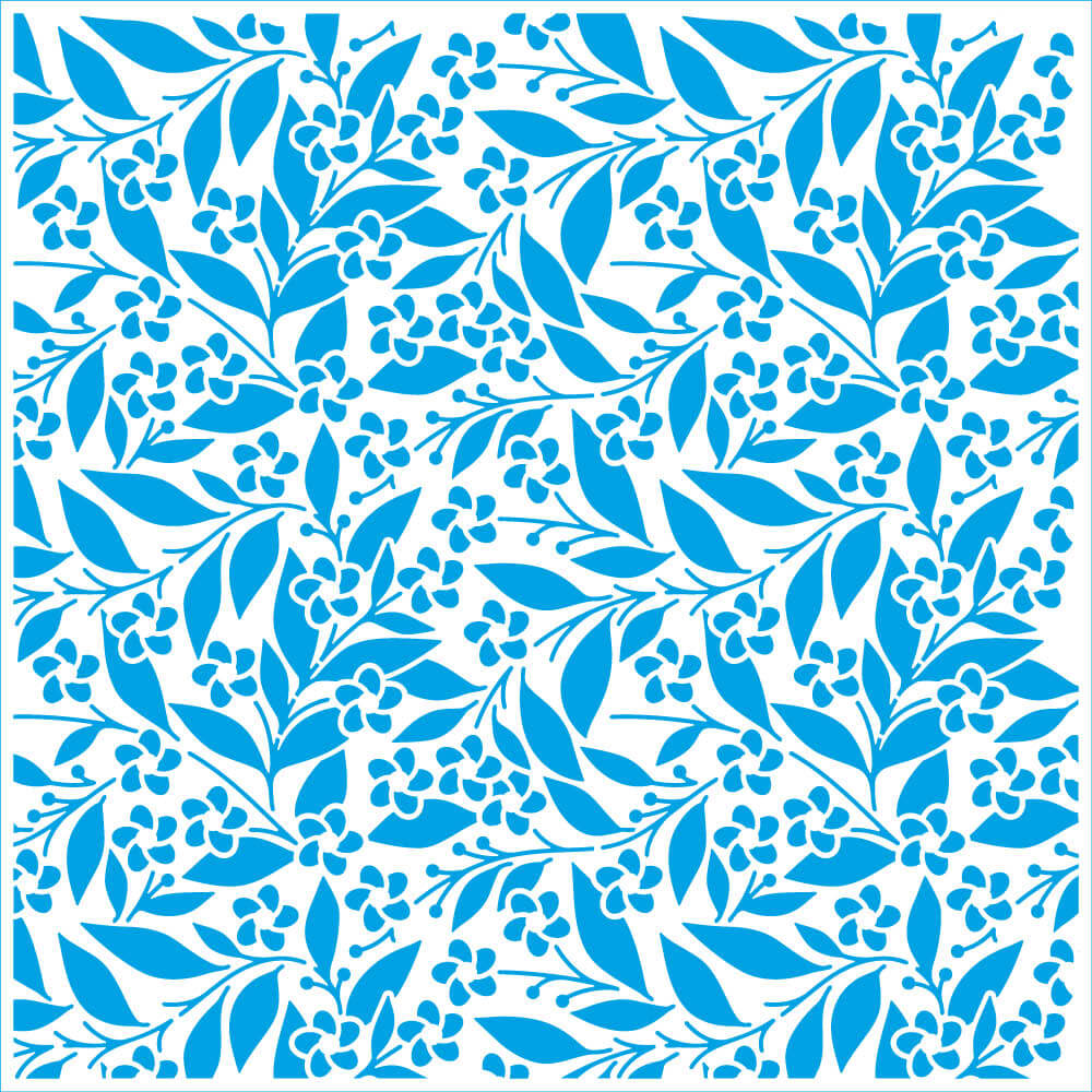 Stencil Litoarte 20x20cm STXX-318 Textura Folhas e Flores