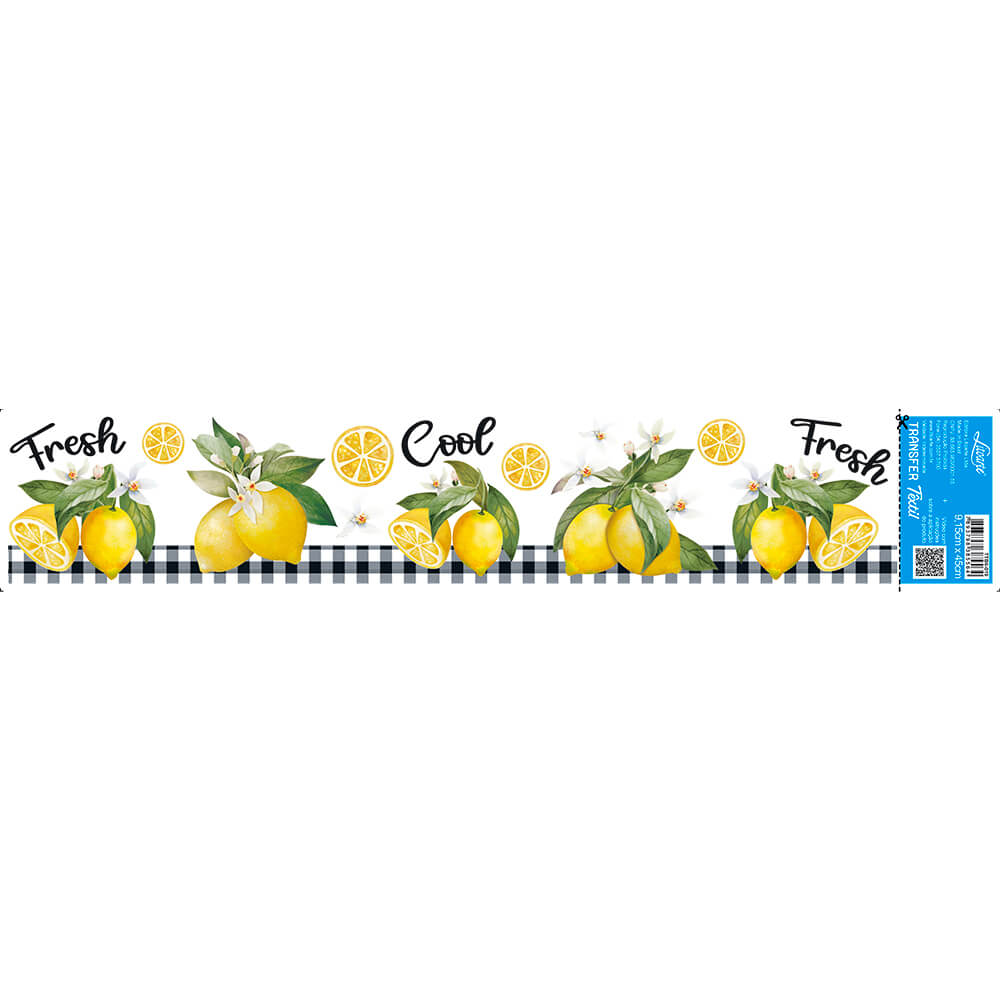 Transfer Têxtil Litoarte 45x9 TTB6-019 Barrado Limão