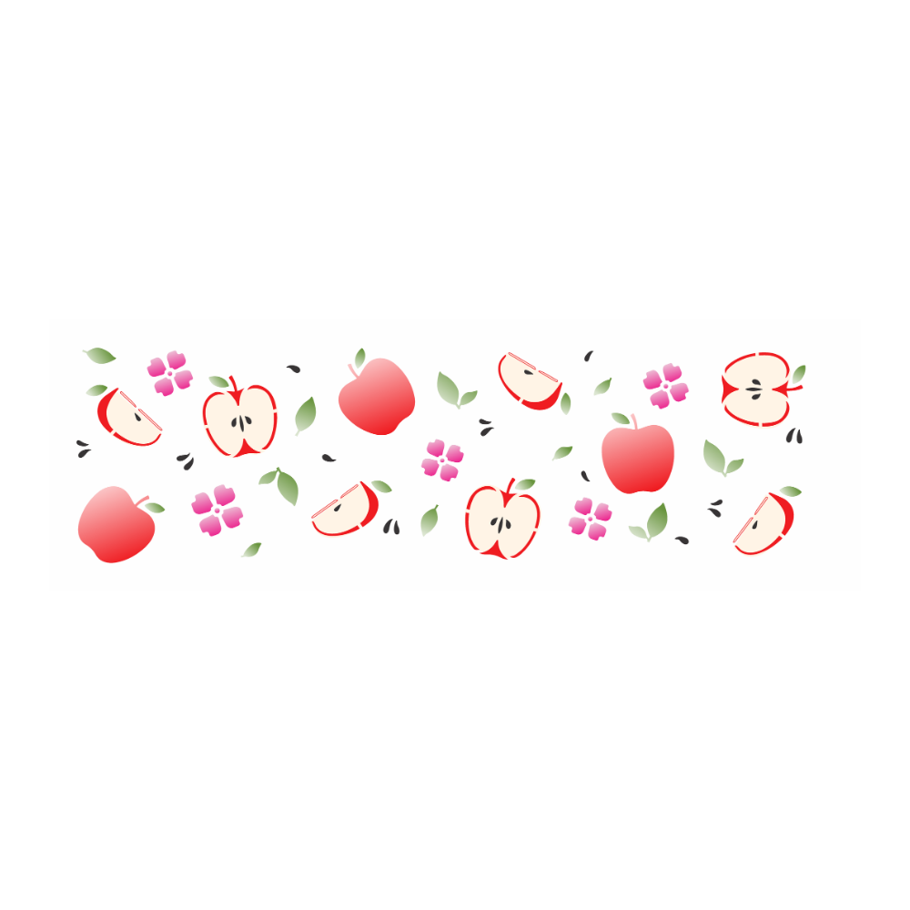 Stencil OPA 10x30 3693 Feirinha Estamparia Maçãs