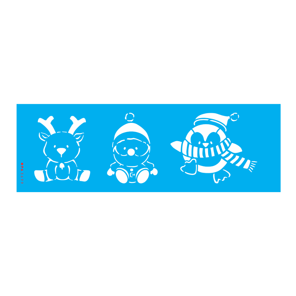 Stencil OPA 10x30 3699 Natal Infantil Bonecos Natalinos