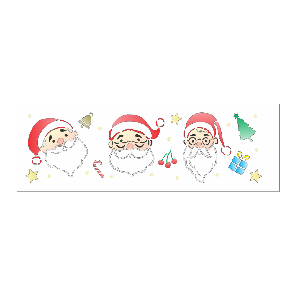 Stencil OPA 10x30 3700 Natal Infantil Trio Papai Noel