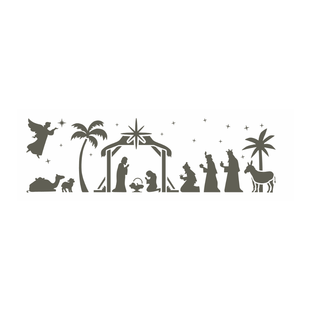 Stencil OPA 10x30 3701 Natal Manjedoura Silhueta