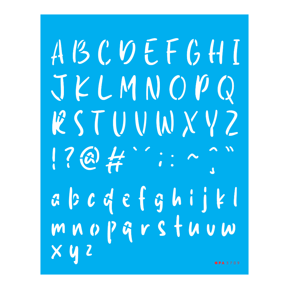 Stencil OPA 20x25 3709 Alfabeto Traços 2,47cm