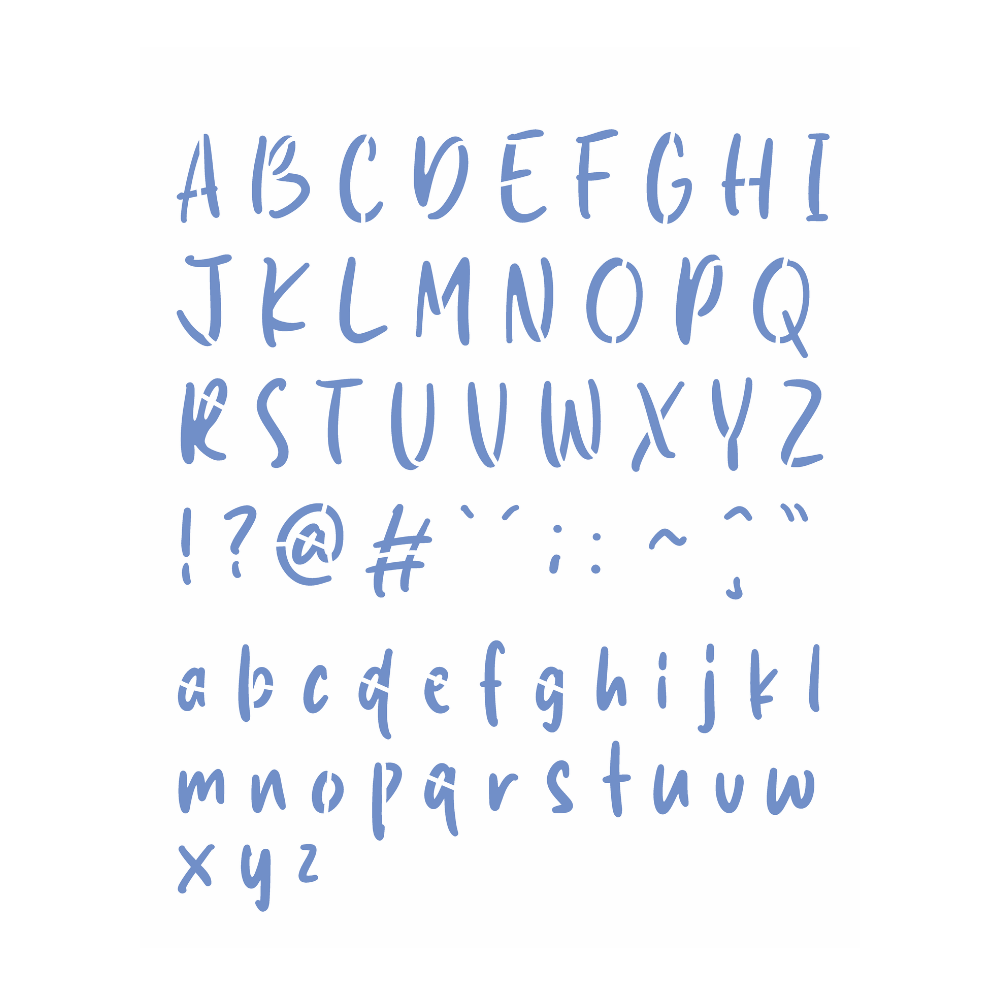 Stencil OPA 20x25 3709 Alfabeto Traços 2,47cm