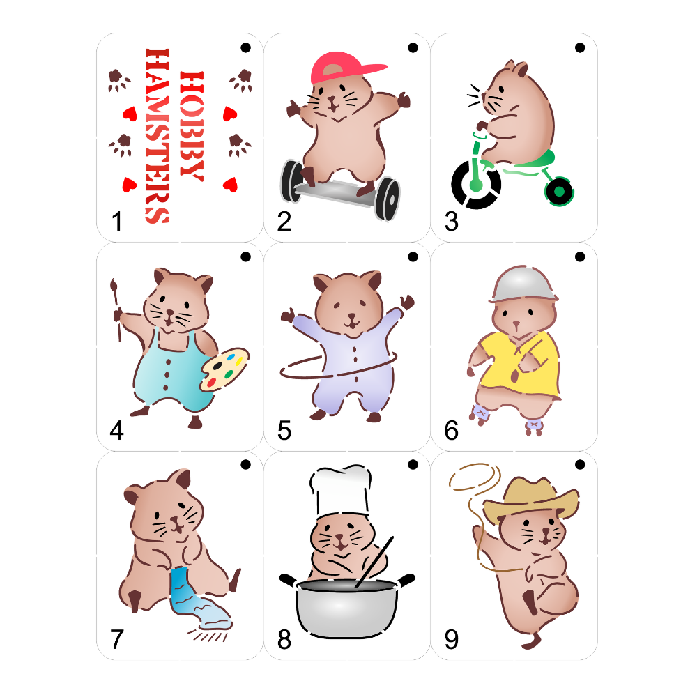 Stencil OPA 20x25 3712 Infantil Hobby Hamsters
