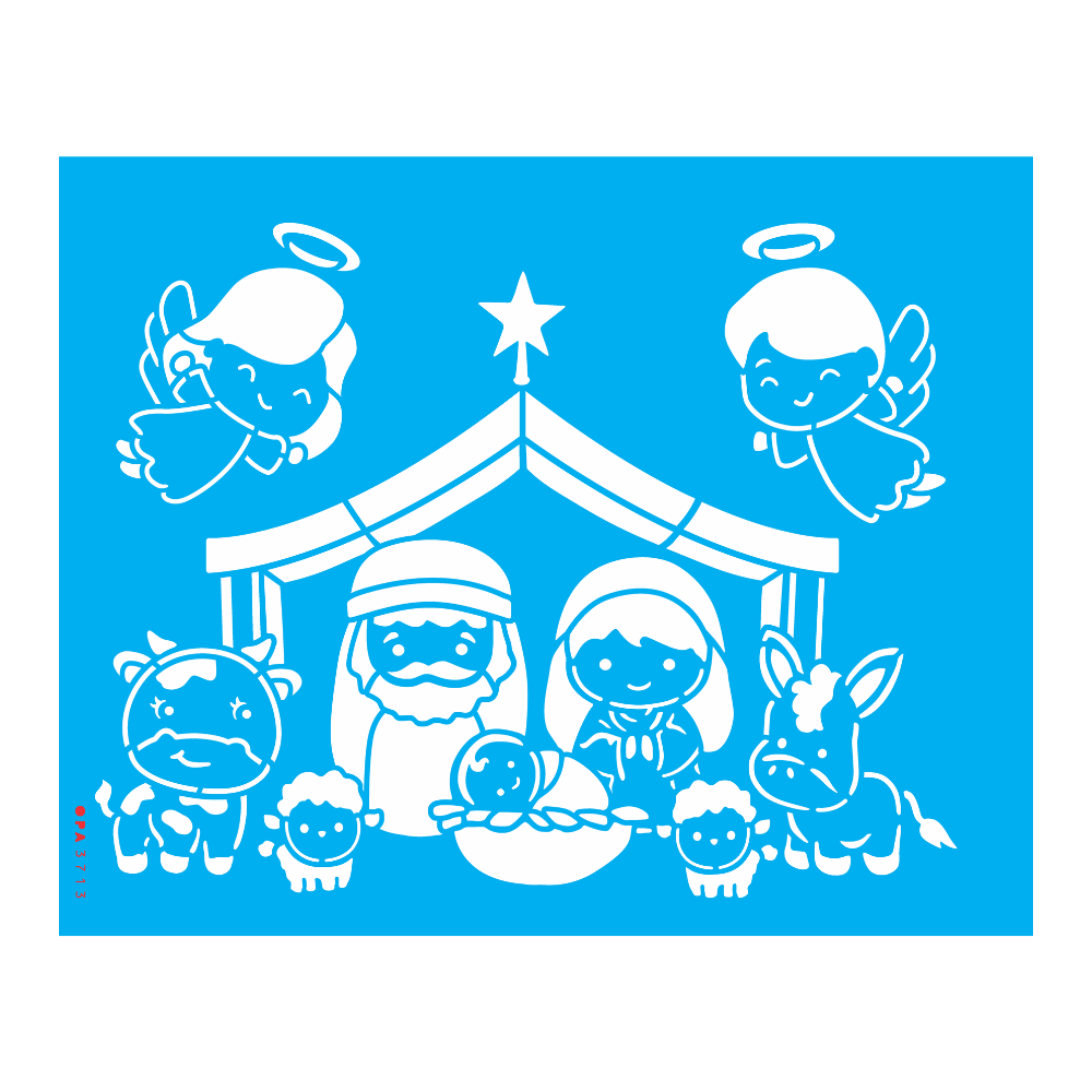 Stencil OPA 20x25 3713 Natal Manjedoura Infantil