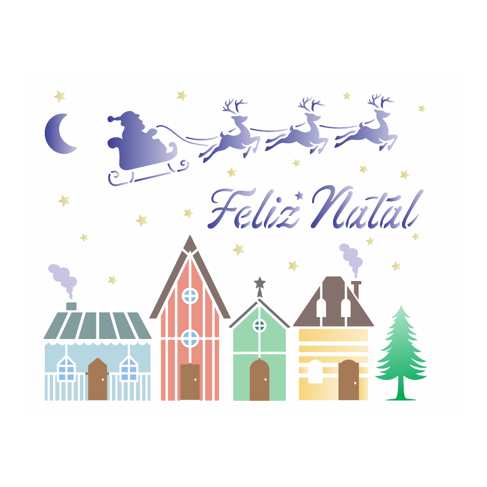 Stencil OPA 20x25 3714 Natal Vila Natalina