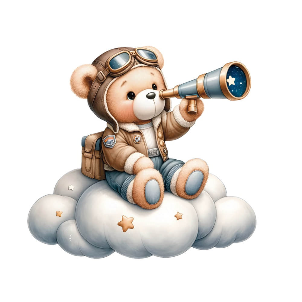 Aplique Litoarte APM8-1447 8cm Ursinho Aviador