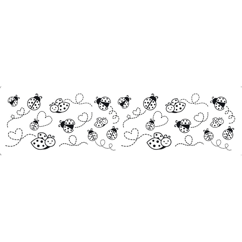 Transfer Têxtil Litoarte 24x7 TTB4-041 Barrado Joaninhas