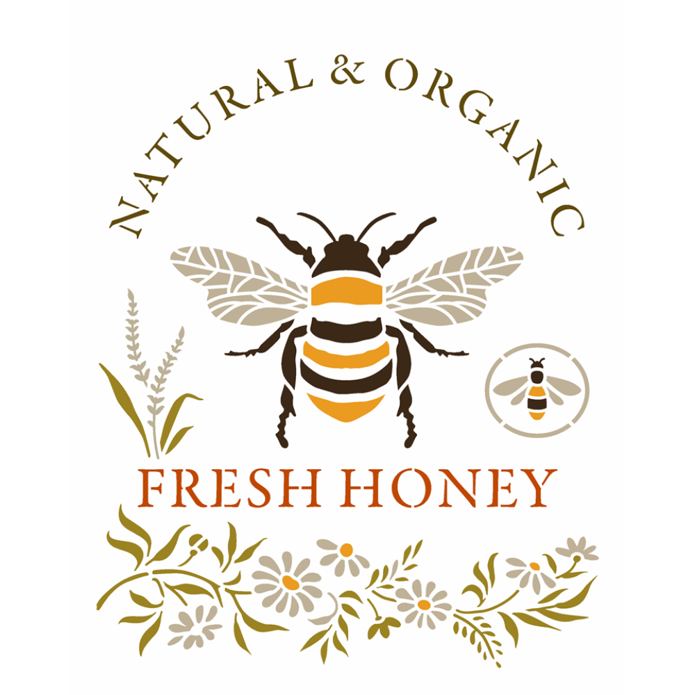 Stencil OPA 20x25 3658 Farmhouse Abelha