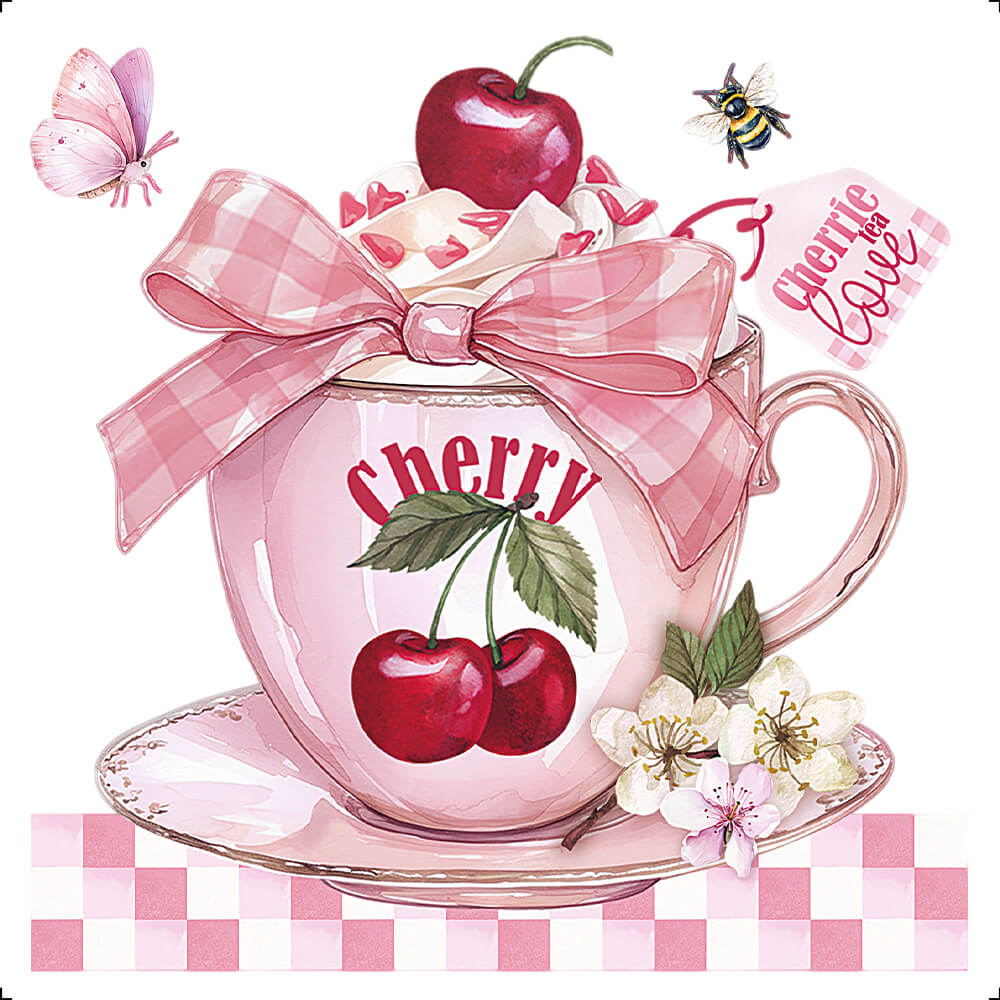 Transfer Têxtil Litoarte 13,5x13,5cm TTQ4-077 Cereja