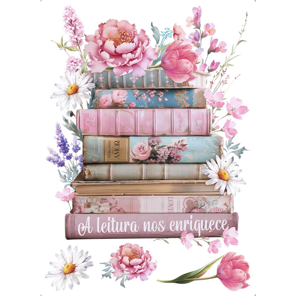 Transfer Têxtil Litoarte 20x27,5cm TTR6-015 Livros