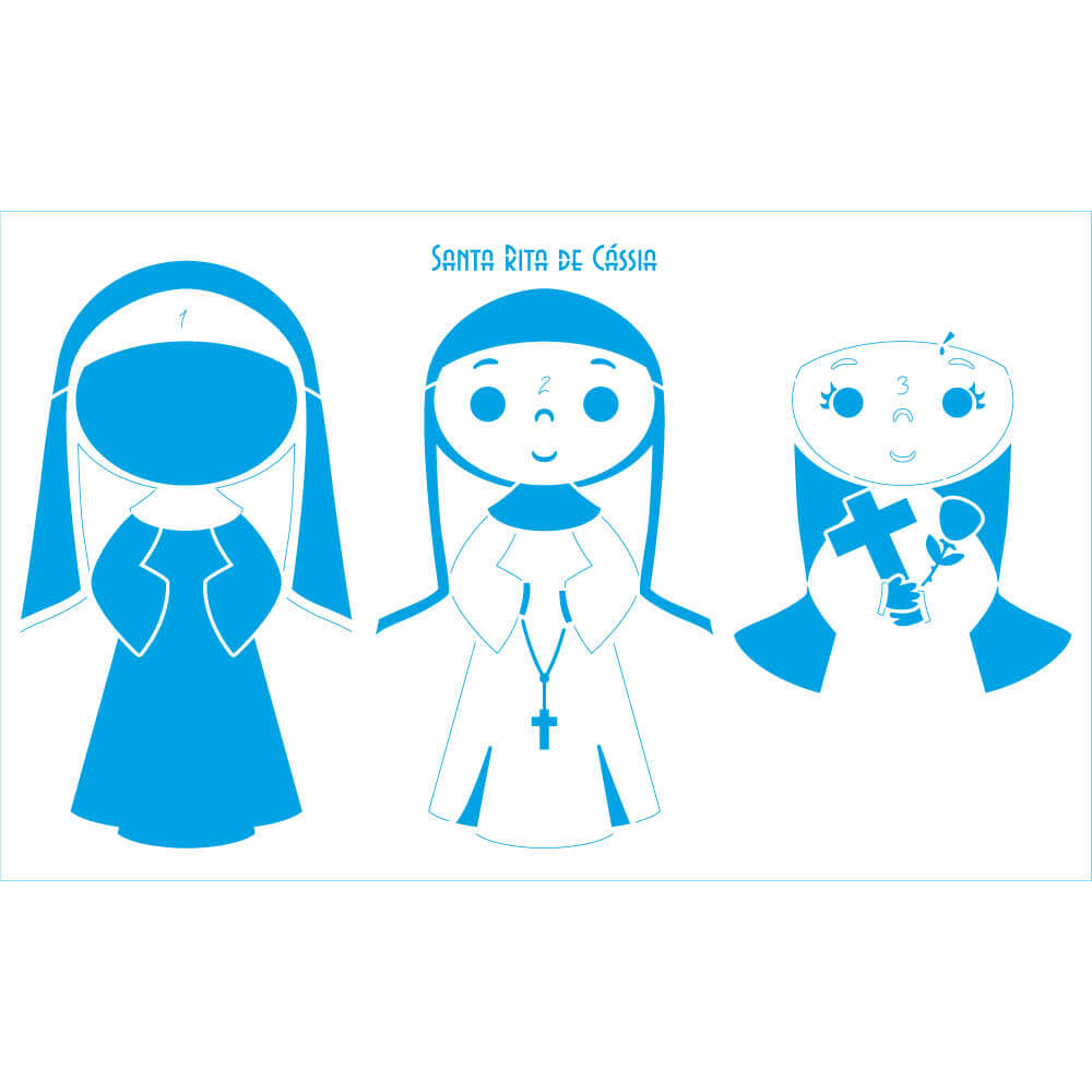 Stencil Litoarte 21x34cm ST-455 Santa Rita de Cássia