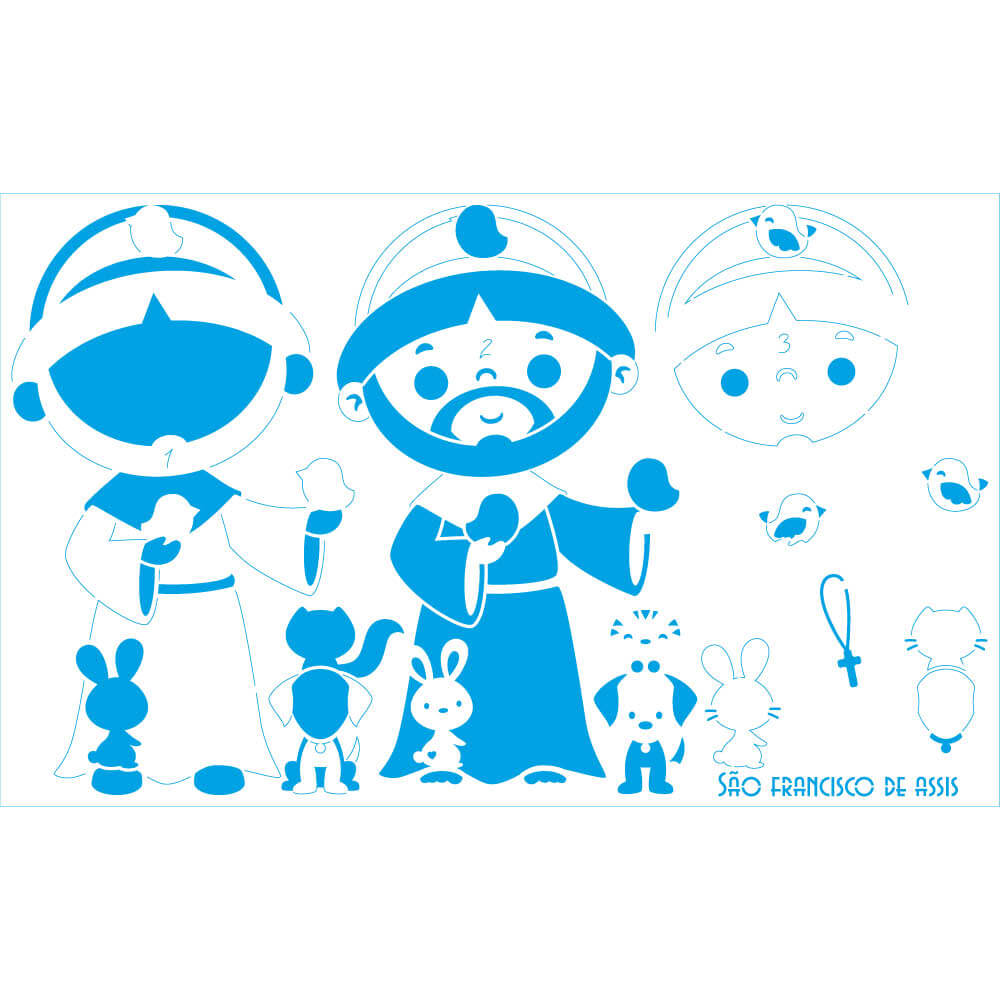 Stencil Litoarte 21x34cm ST-458 São Francisco de Assis