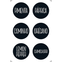 Transfer Litoarte 9,8x15cm TIS-061 Selos com Nomes de Temperos para Potes de Cozinha