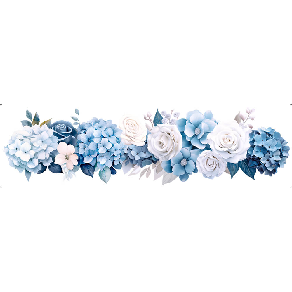 Transfer Têxtil Litoarte 24x7 TTB4L-002 Lili Negrão Hortencias e Rosas Azuis