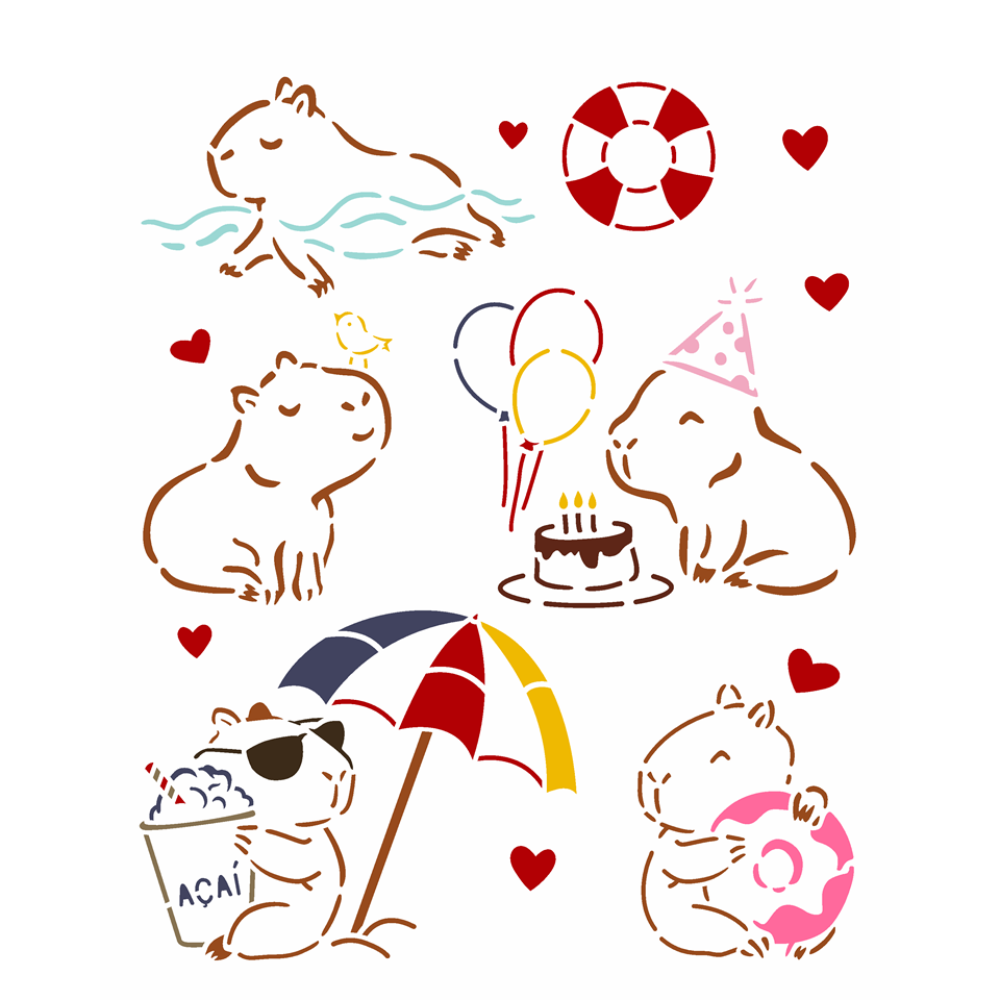 Stencil OPA 20x25 3667 Infantil Capivara