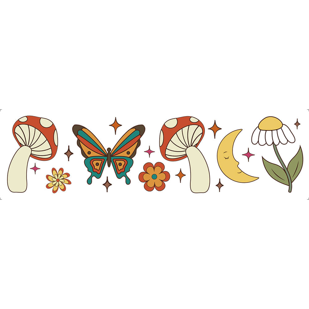 Transfer Têxtil Litoarte 24x7 TTB4-020 Cogumelos Clean