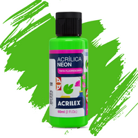 Tinta Acrílica Neon Acrilex 60ml Nature Colors Tinta Fluorescente