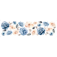 Transfer Têxtil Litoarte 24x7 TTB4L-014 Lili Negrão Rosas Azul e Bege