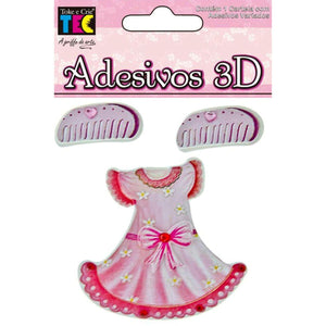 Adesivo 3D AD1165 Vestido Rosa Toke e Crie - Palácio da Arte