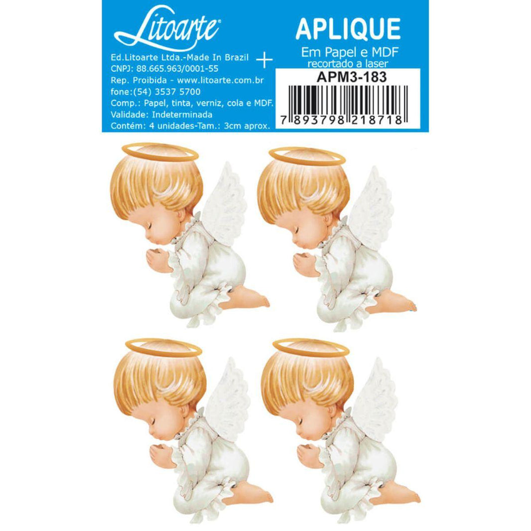 Aplique Litoarte APM3-183 3cm Anjinho com 4 peças - Palácio da Arte
