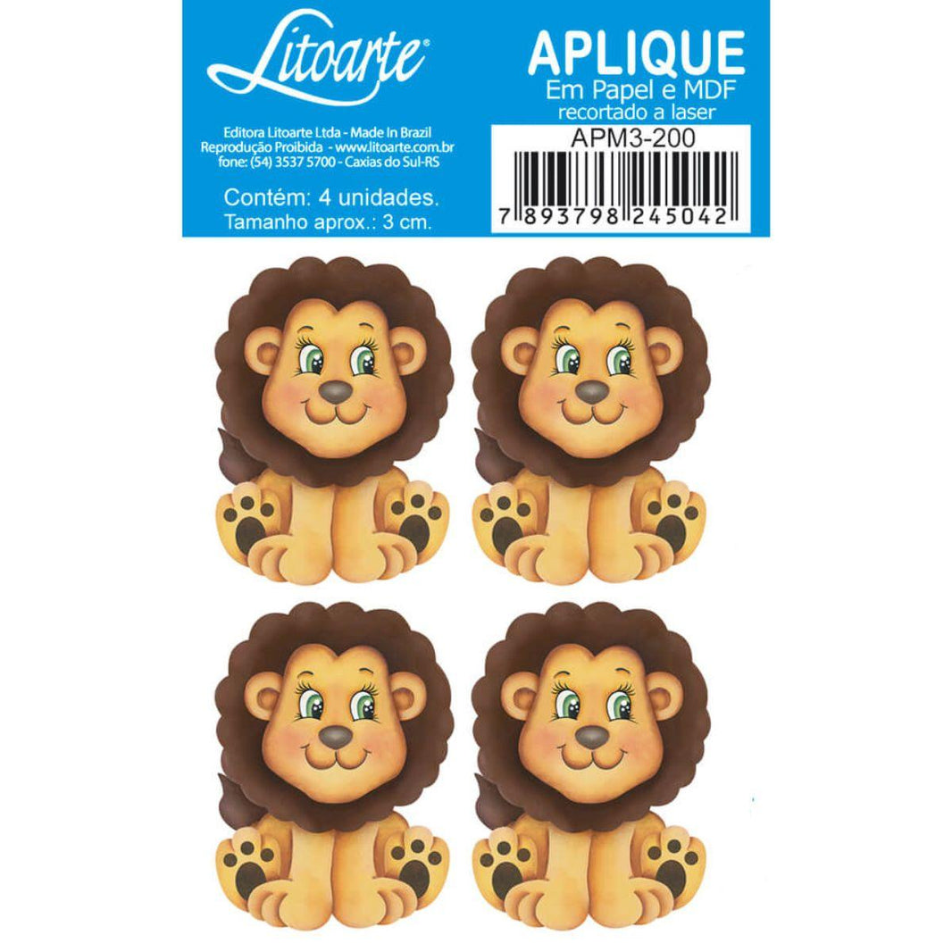 Aplique Litoarte APM3-200 3cm Leão 4 peças - Palácio da Arte