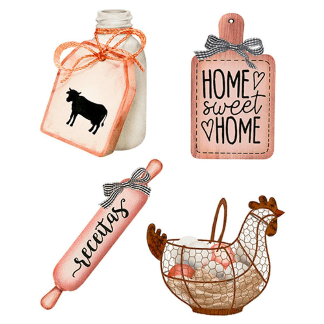 Aplique Litoarte APM3-286 3cm Country Receitas 4 peças - Palácio da Arte