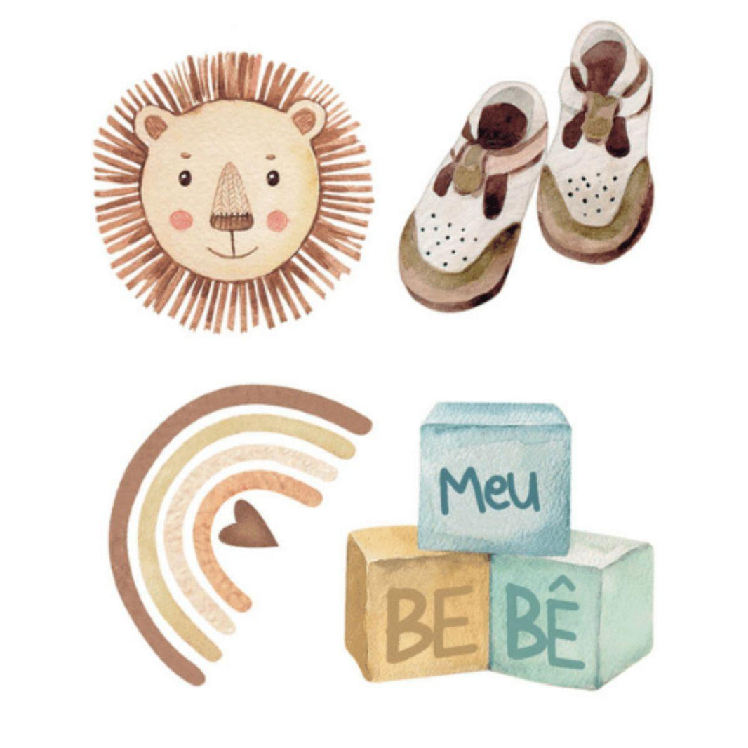 Aplique Litoarte APM3-299 3cm Boho Baby Boy Leão 4 peças - Palácio da Arte