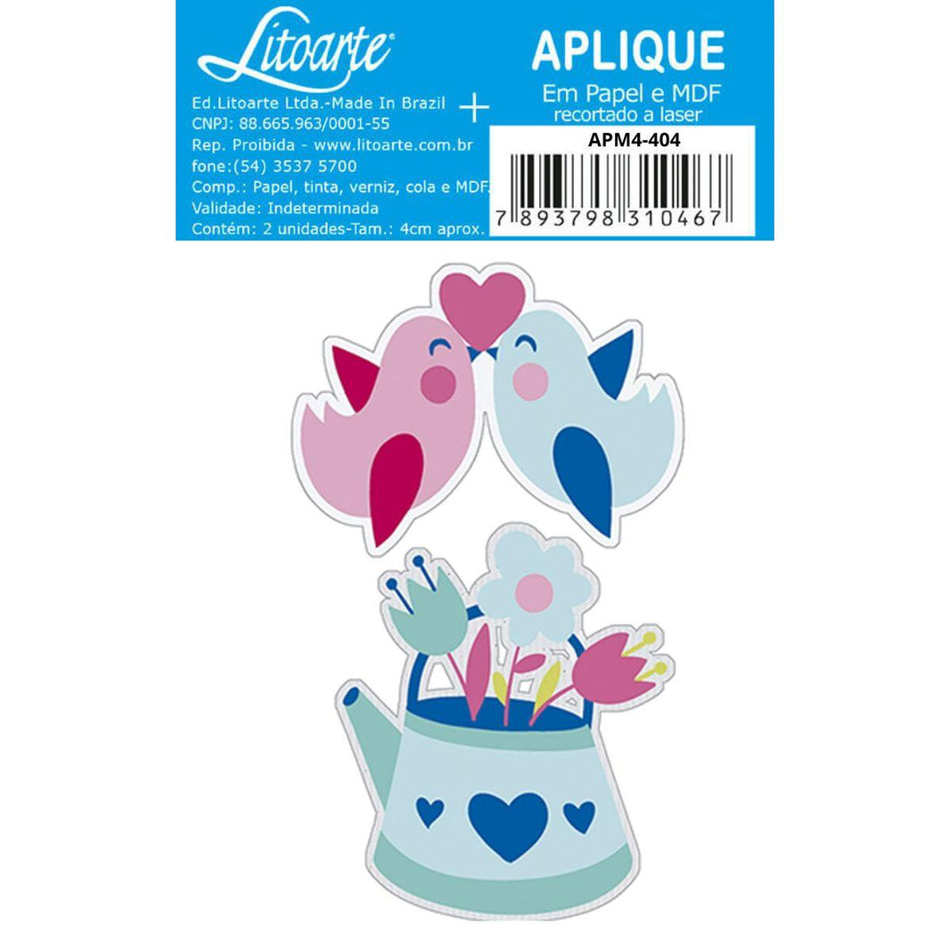 Aplique Litoarte APM4-404 4cm Regador Pássaros 2 peças - Palácio da Arte