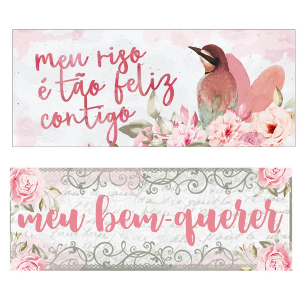 Aplique Litoarte APM4-416 4cm Tags Frases 2 peças - Palácio da Arte