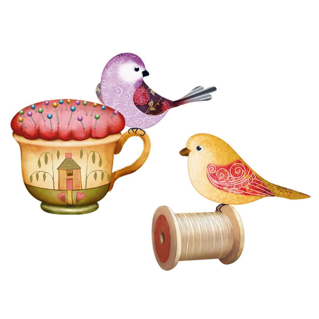 Aplique Litoarte APM4-423 4cm Pássaro e Costura 2 peças - Palácio da Arte