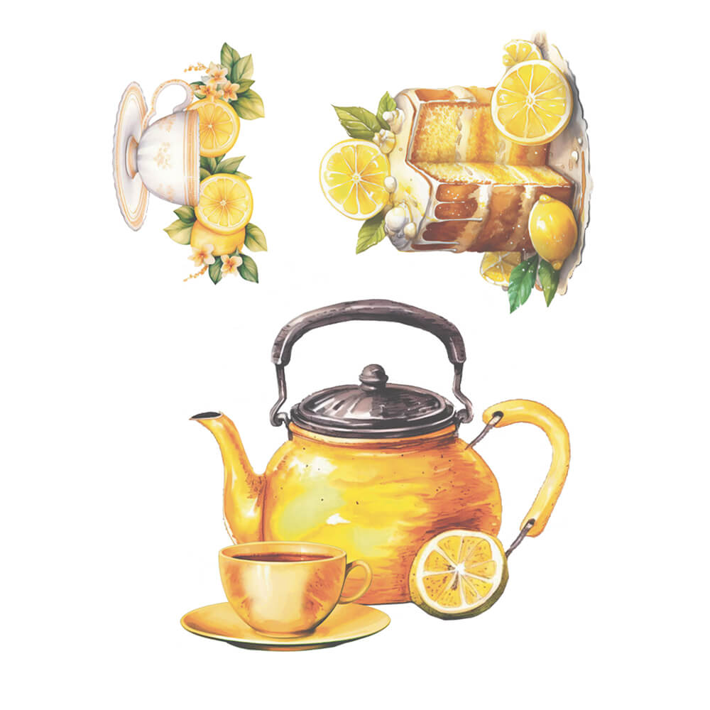 Aplique Litoarte APM6-044 6cm Limões Bule e Bolo - Palácio da Arte