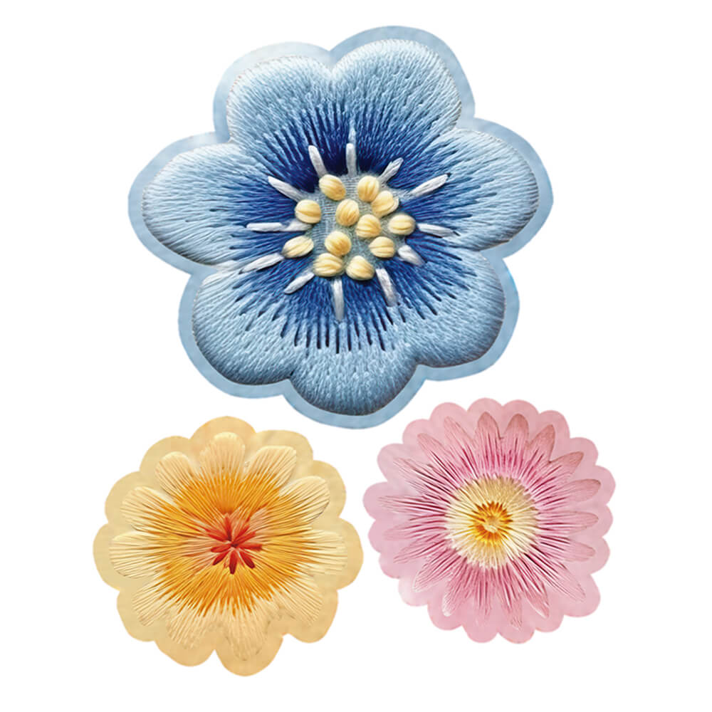 Aplique Litoarte APM6-048 6cm Flores Bordadas 3D - Palácio da Arte