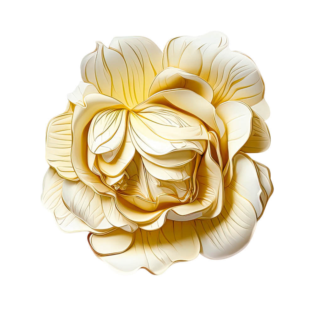 Aplique Litoarte APM8-1423 8cm Peônia Branca Floral 3D - Palácio da Arte