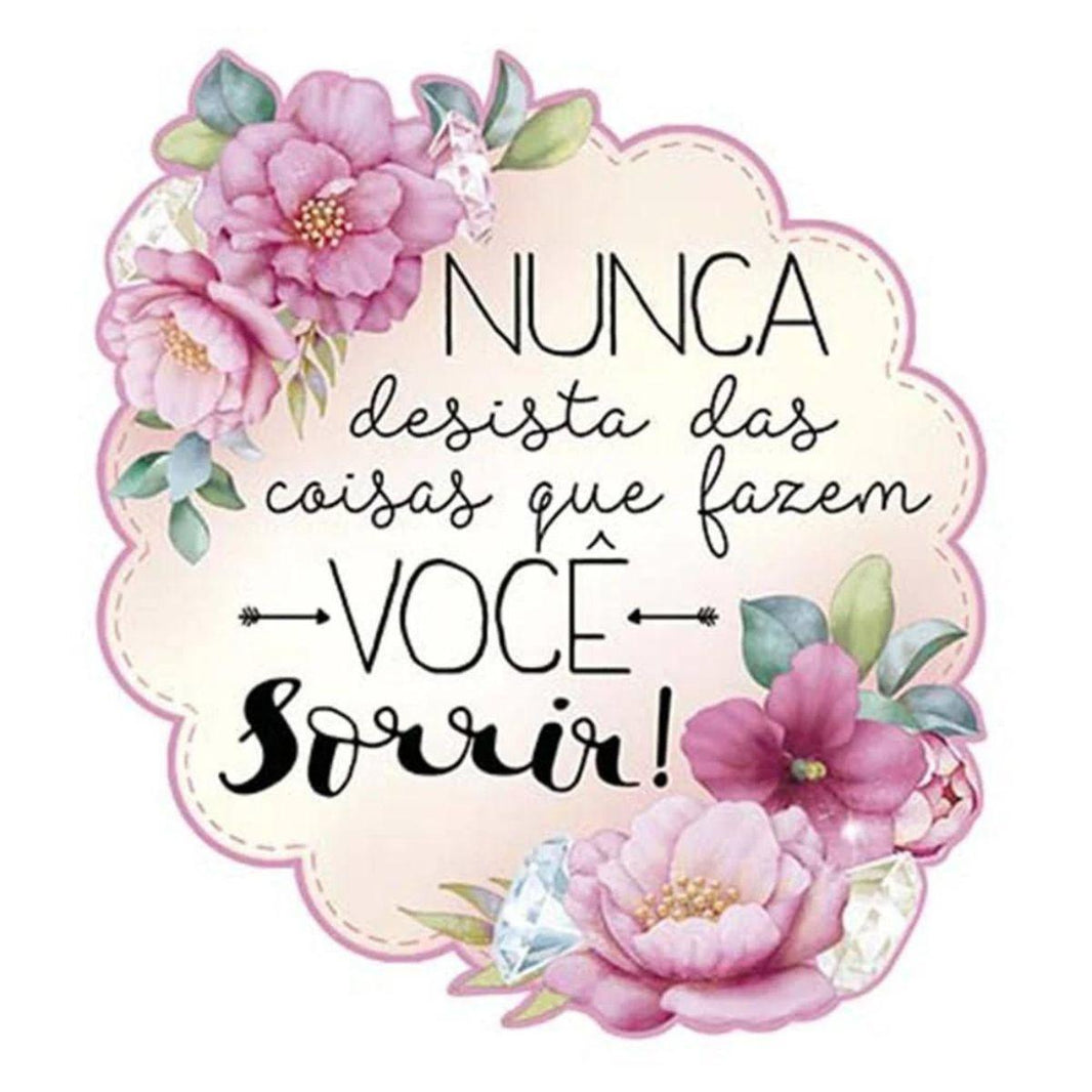 Aplique Litoarte APM8-997 8cm Tag Nunca Desista - Palácio da Arte