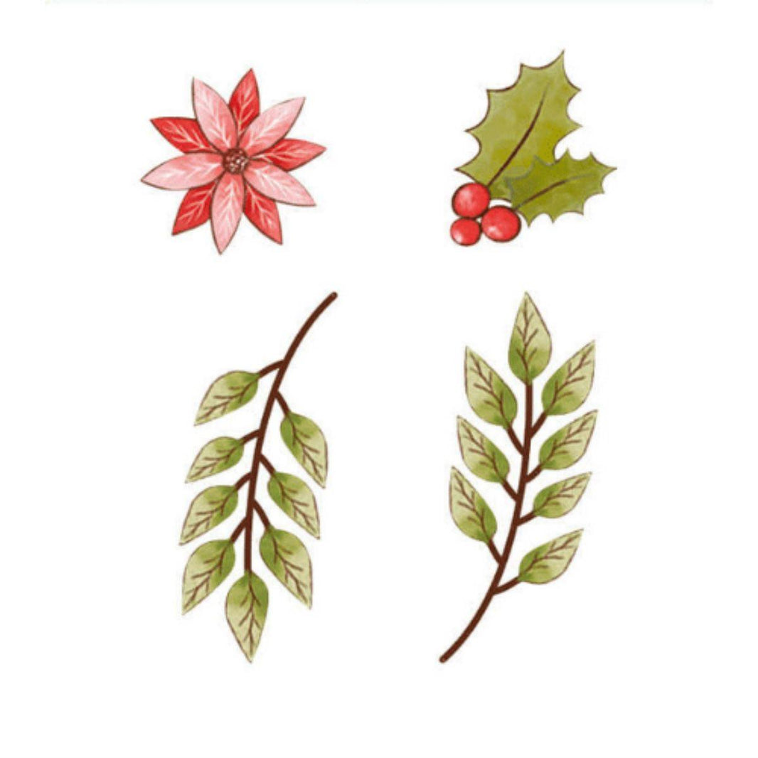 Aplique Litoarte APMN3-002 3cm Celebração de Natal Poinsétia 4 peças - Palácio da Arte