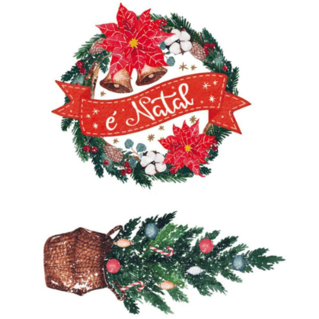 Aplique Litoarte APMN4-029 4cm Natal Guirlanda é Natal 2 peças - Palácio da Arte