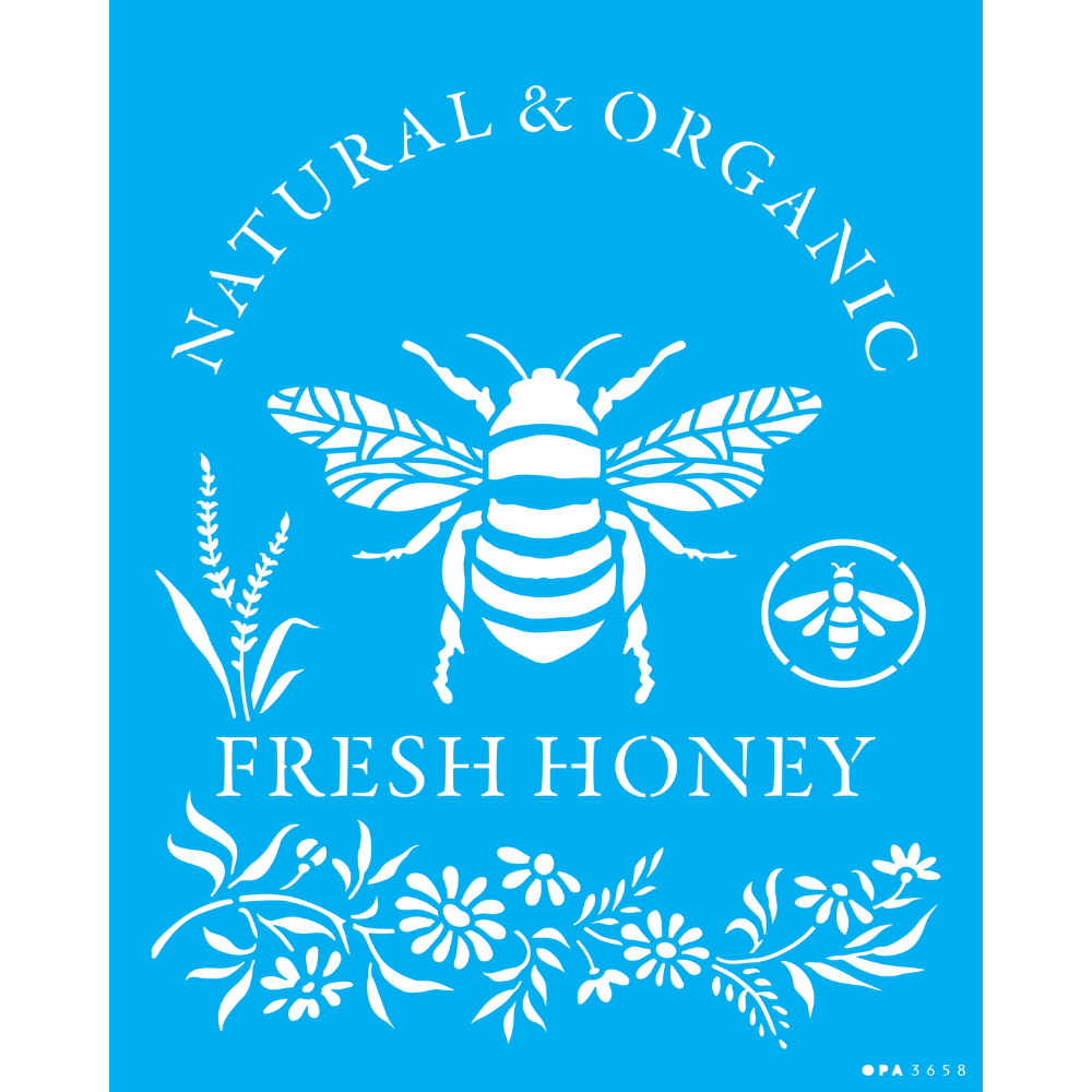 Stencil OPA 20x25 3658 Farmhouse Abelha