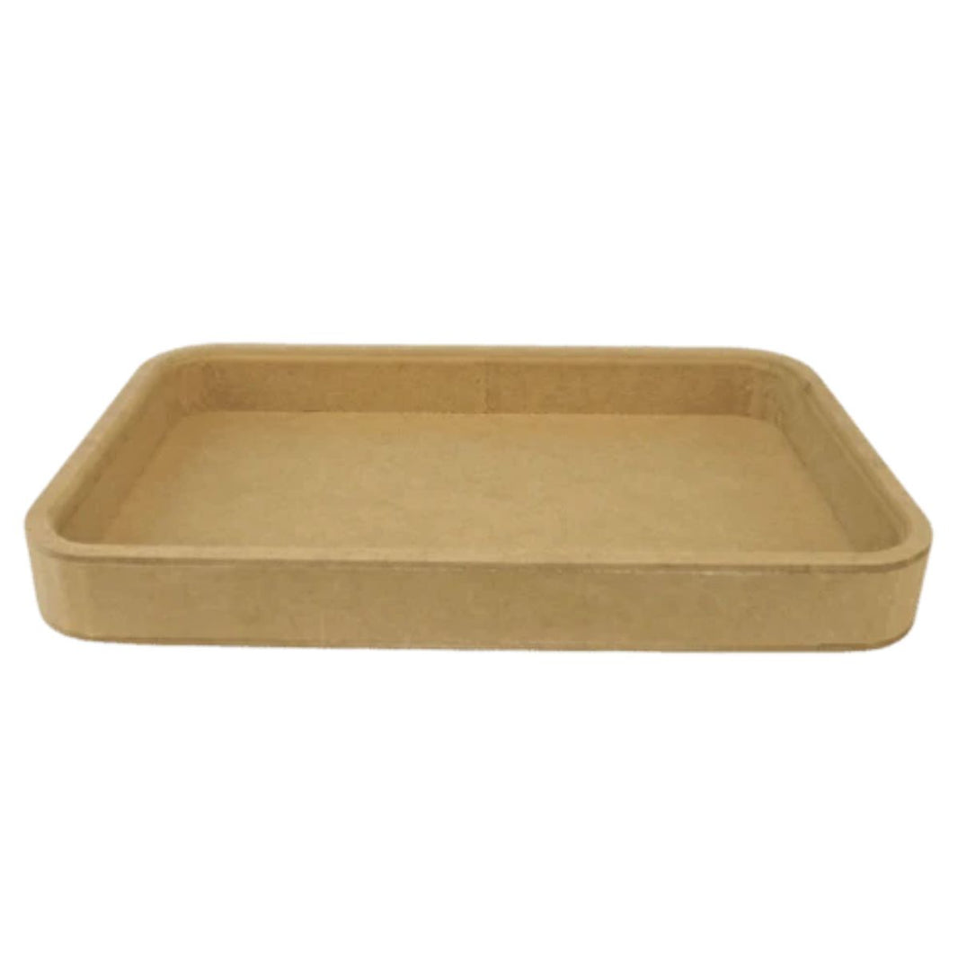 Bandeja em MDF 3,5x30x40cm Baixa Arredonda sem Alça - Palácio da Arte