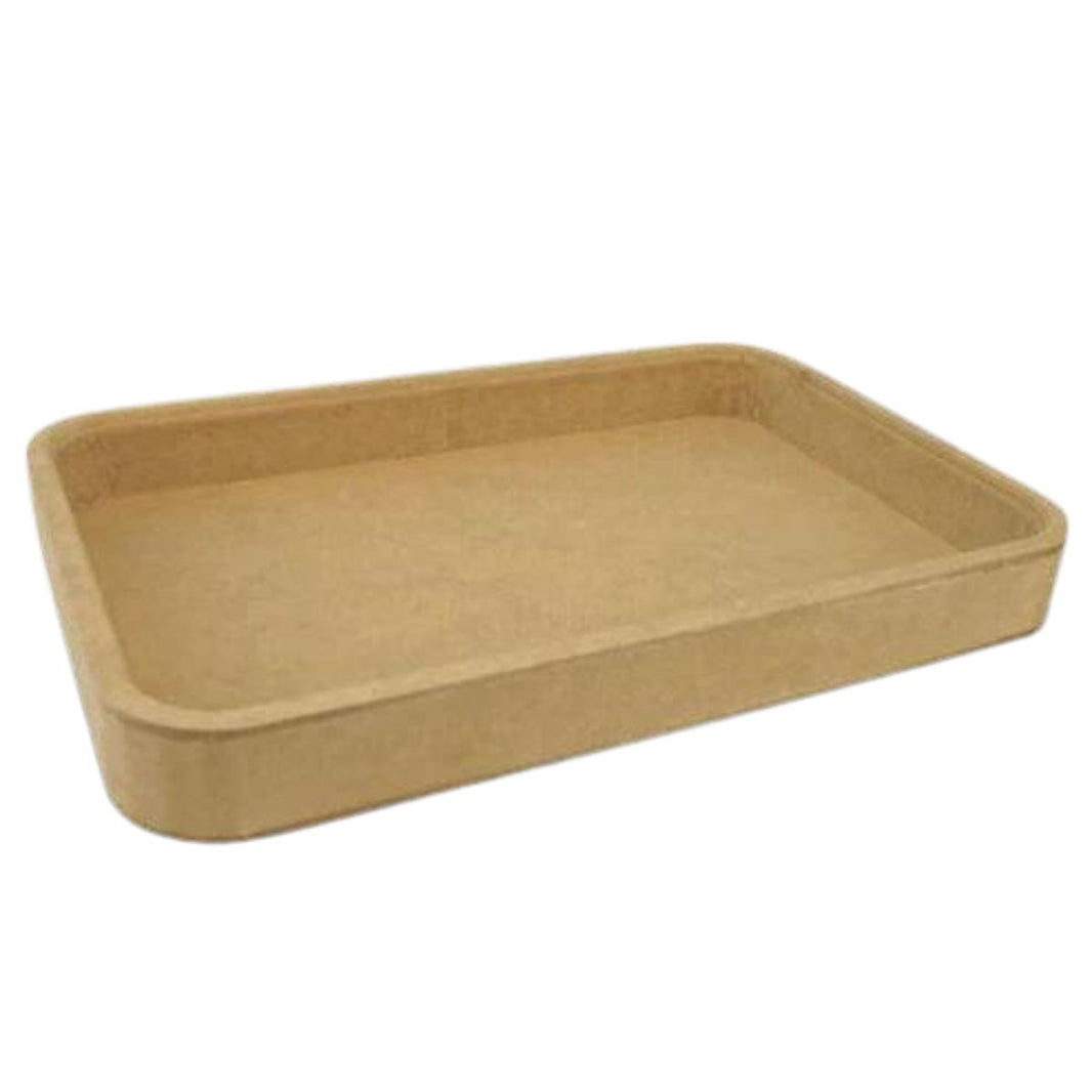 Bandeja em MDF 3,5x30x40cm Baixa Arredonda sem Alça - Palácio da Arte