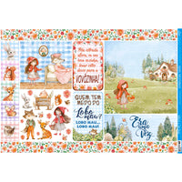 Papel Decoupage Litoarte PD-1104 Menina de Vermelho 49x34cm