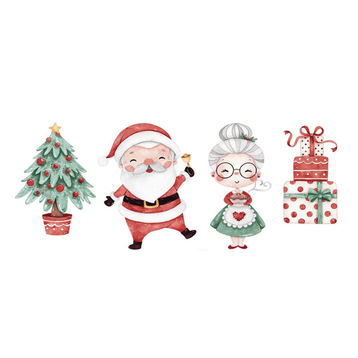 Botões de MDF e Papel Litoarte BAN-002 11x15cm Natal Papai e Mamãe Noel - Palácio da Arte