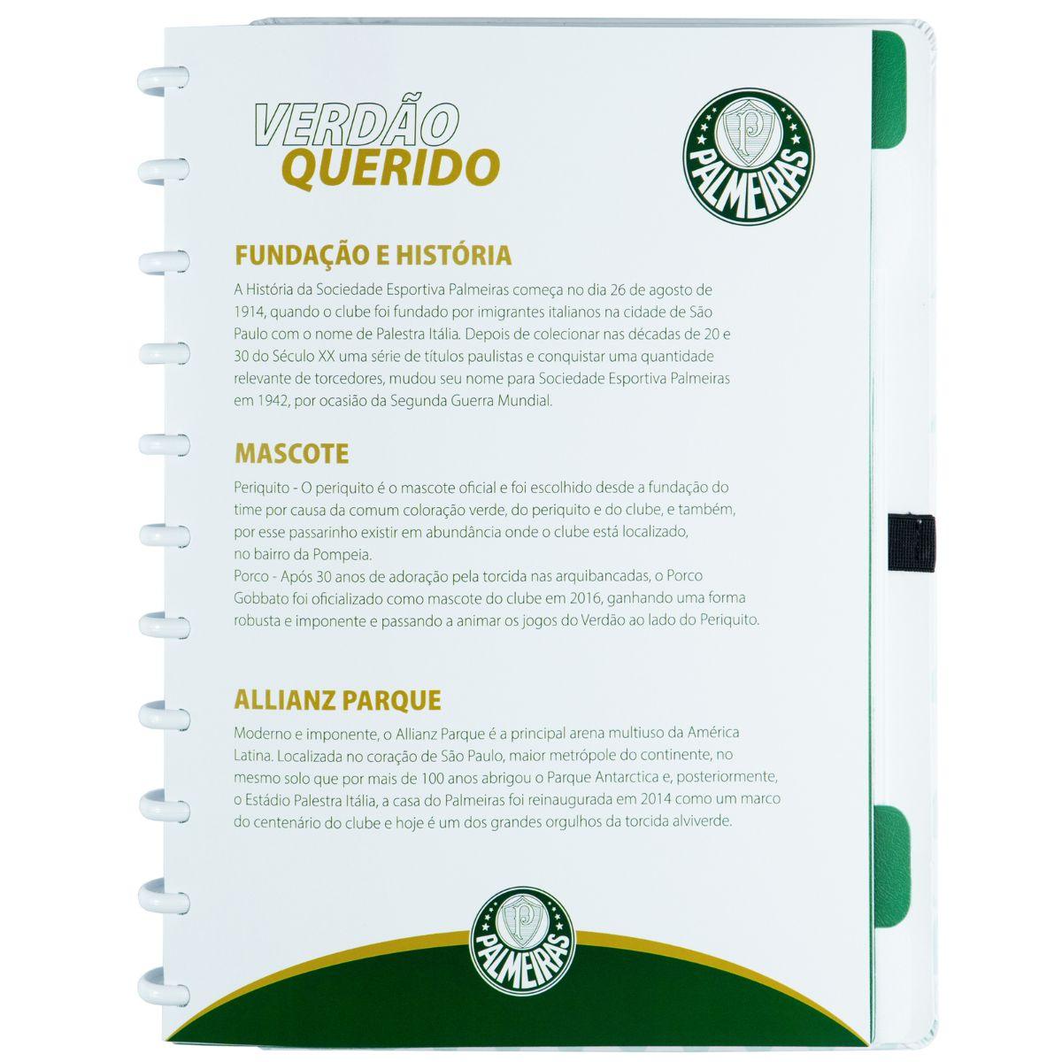 Caderno Inteligente Palmeiras Alviverde Grande Universitário 28x21,5cm - Palácio da Arte