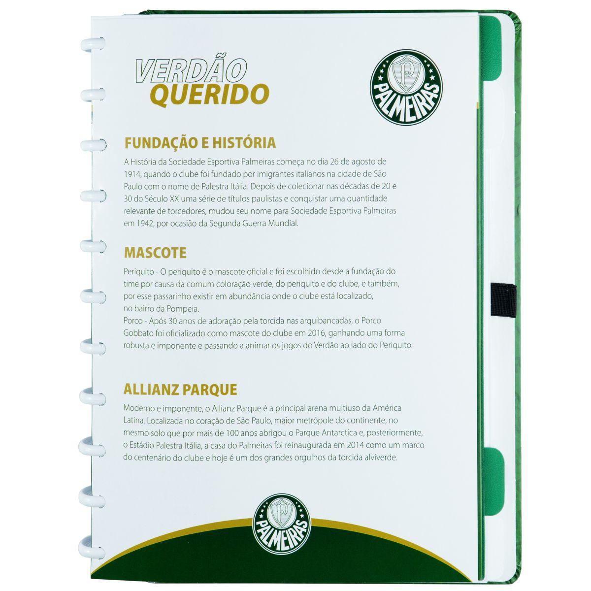 Caderno Inteligente Palmeiras Verdão Grande Universitário 28x21,5cm - Palácio da Arte